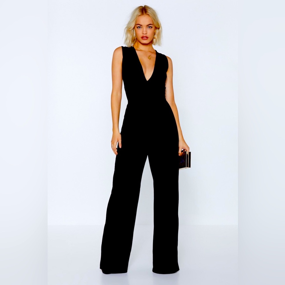 Women's Halter Neck One Piece Flared Jumpsuit Wide Leg